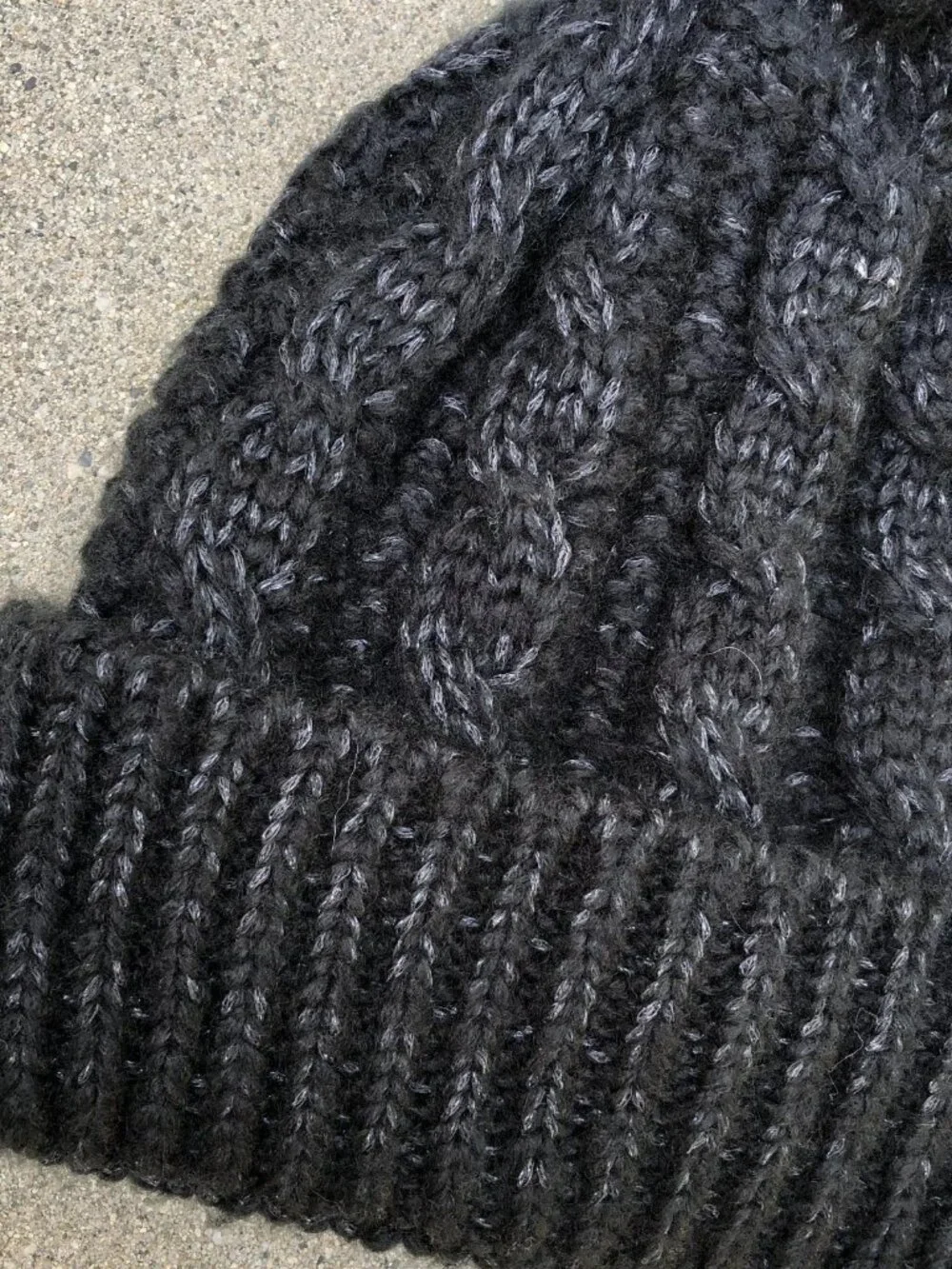 VINCE CAMUTO Knit Pom Beanie Hat Women's Grey Cuffed Cap One Size